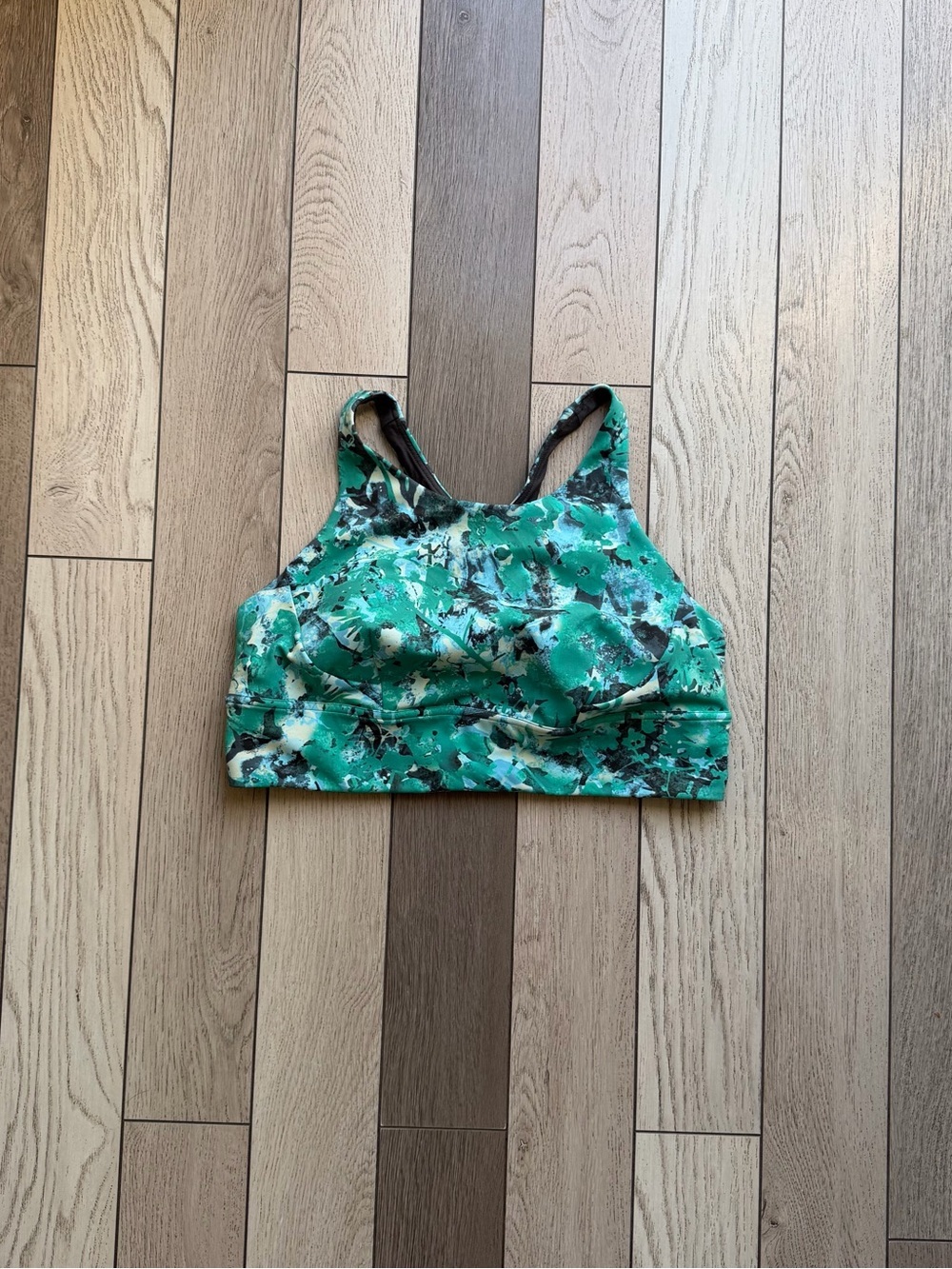 Lululemon Green Abstract Print Sports Bra size 14